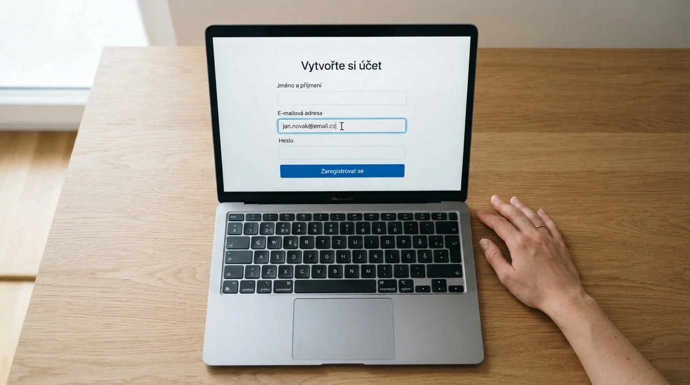 Registrační formulář online casina s kurzorem myši u kolonky „promo kód“ — detailní záběr kroku registrace