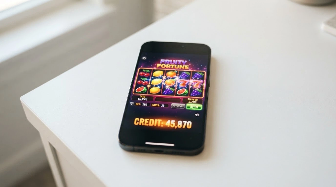 Ukázka demo režimu s virtuálními kredity na displeji automatu