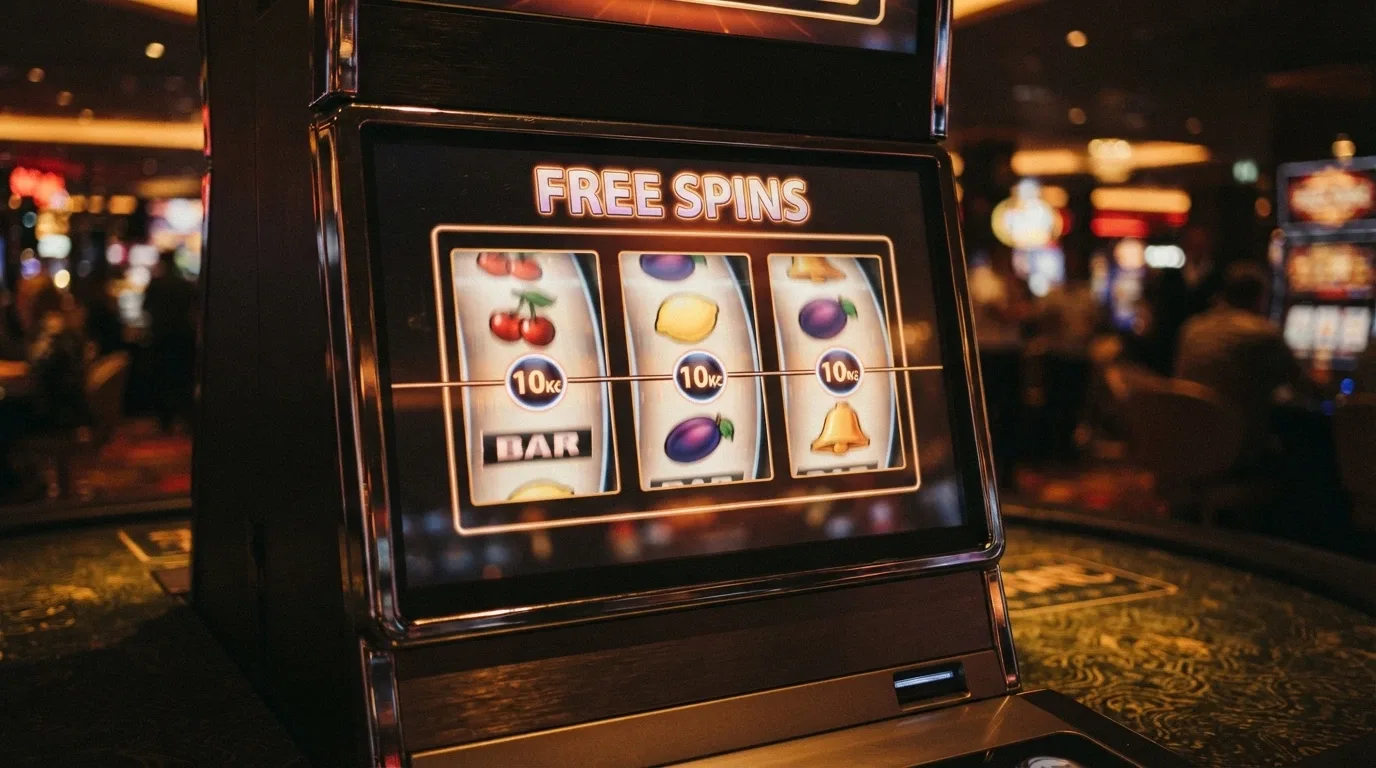 Roztočený slot automat s českou korunovou hodnotou spinu na obrazovce
