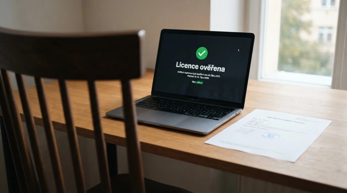Úřední dokument s logem Ministerstva financí ČR a razítkem vedle herního rozhraní