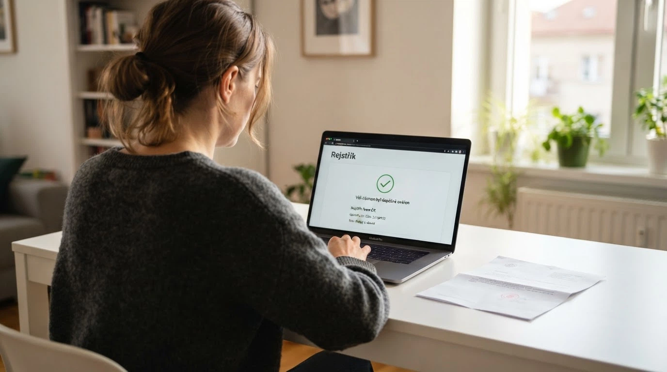 Úřední dokument s razítkem a logem Ministerstva financí ČR vedle obrazovky s online casinem
