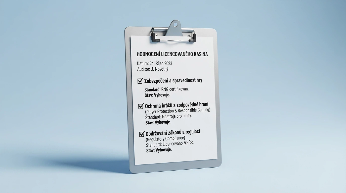 Infografika kritérií hodnocení — MF ČR licence, RVO, bonusové podmínky, zdroje dat