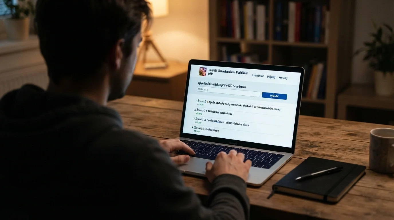 Výřez z veřejného registru Ministerstva financí ČR nebo úřední dokumentace licencovaného operátora