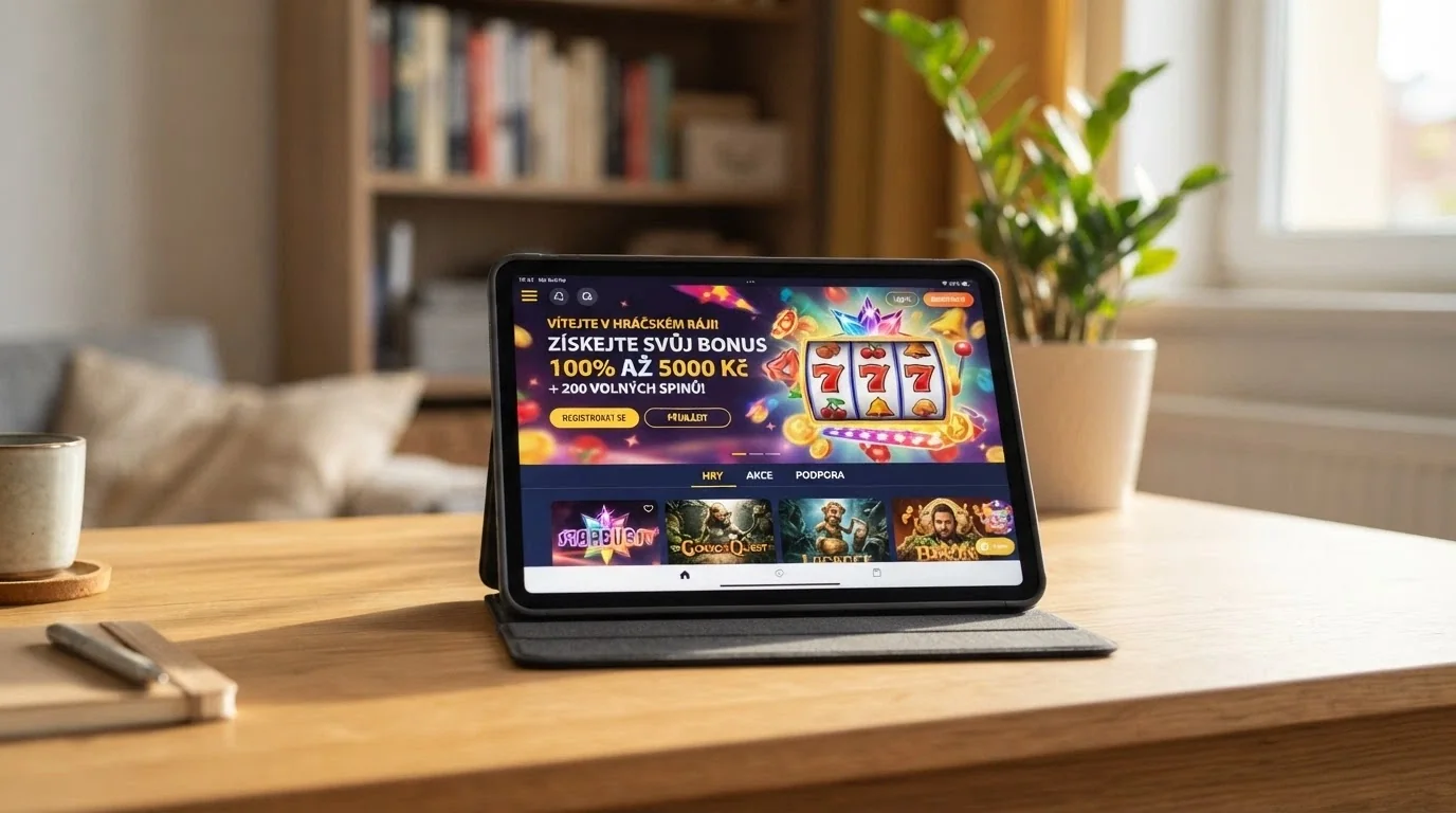 Domovská stránka nového online casina s uvítací nabídkou pro nové hráče