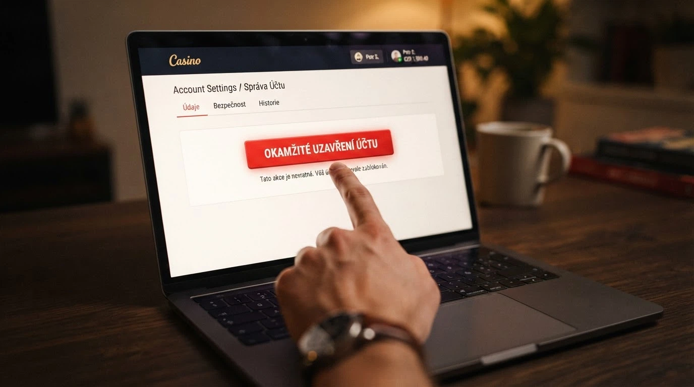 Tlačítko panic button v rozhraní online casina