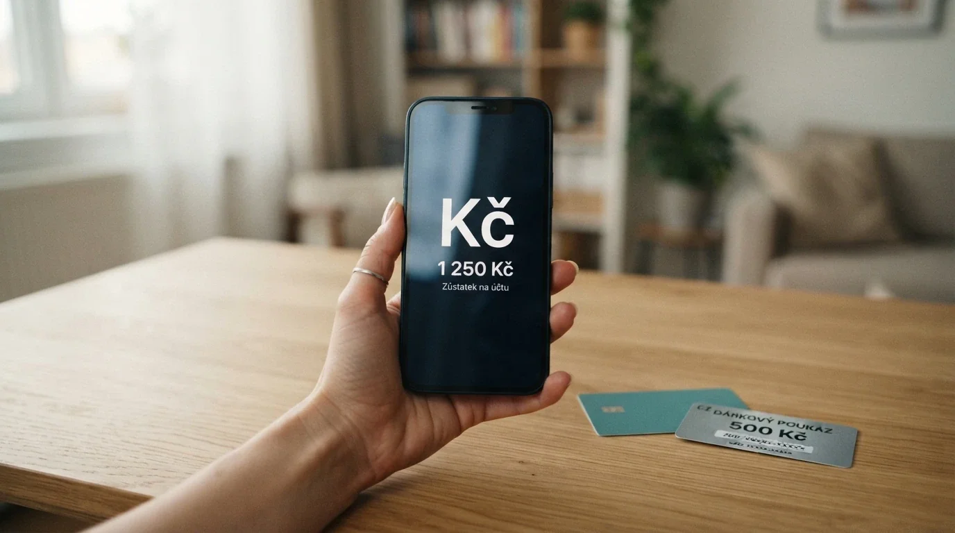 Koláž platebních karet, Paysafecard kuponu a mobilu s bankovní aplikací