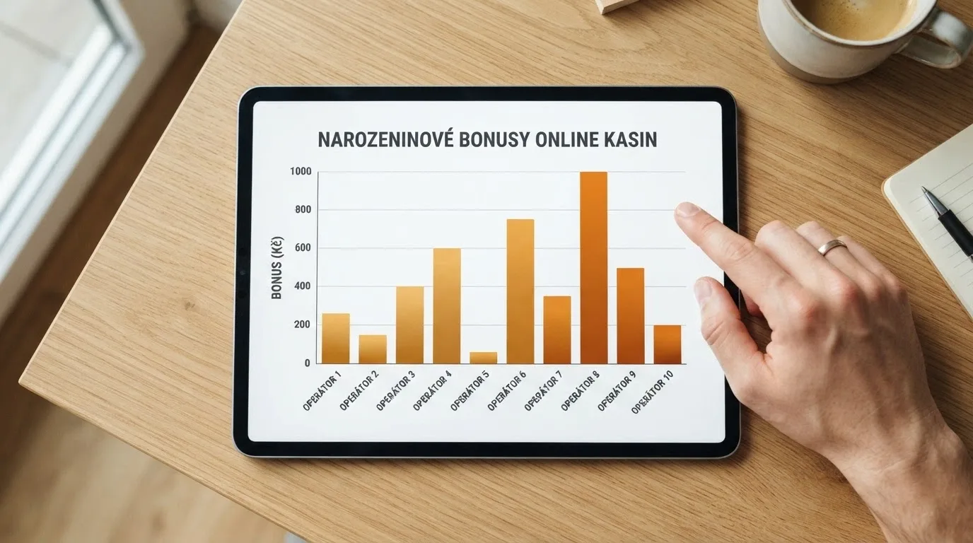 Srovnávací tabulka deseti online casin s hodnotami narozeninových bonusů