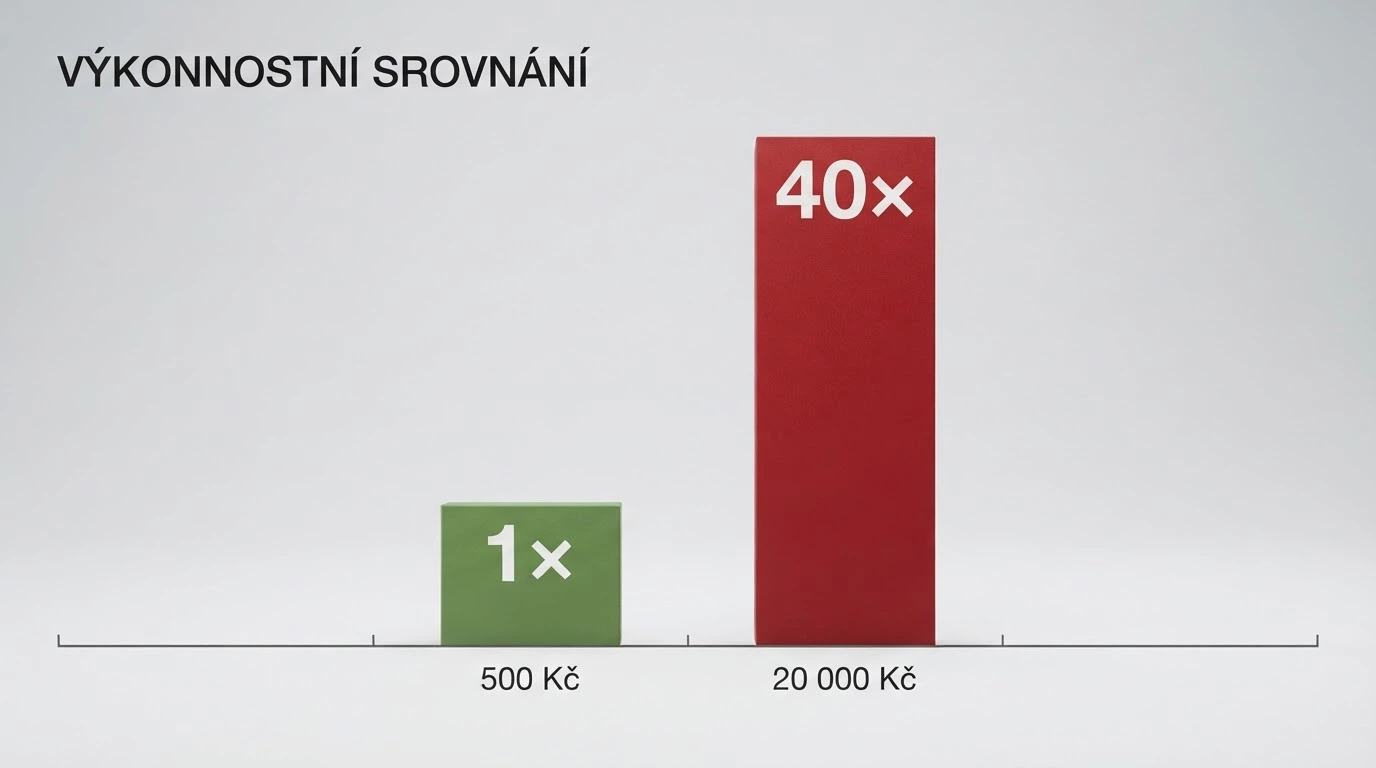 Zjednodušená vizualizace podmínek protočení — číselné porovnání 1× vs. 40× násobku bonusu