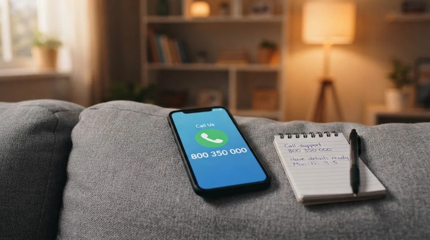 Telefon s číslem krizové linky na displeji — 800 350 000 — vedle loga Národního monitorovacího střediska