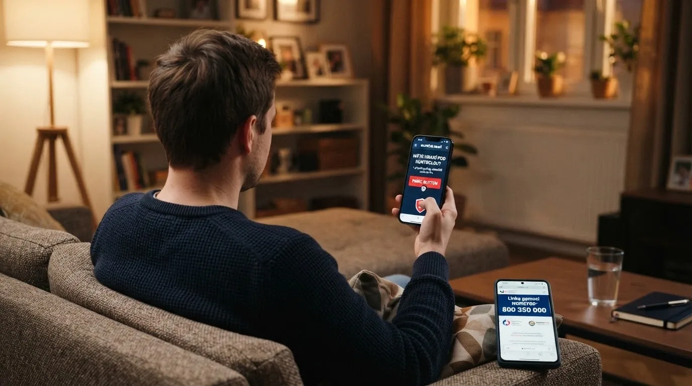 Panic Button na webu casina a mobil s otevřenou stránkou zodpovednehrani.cz
